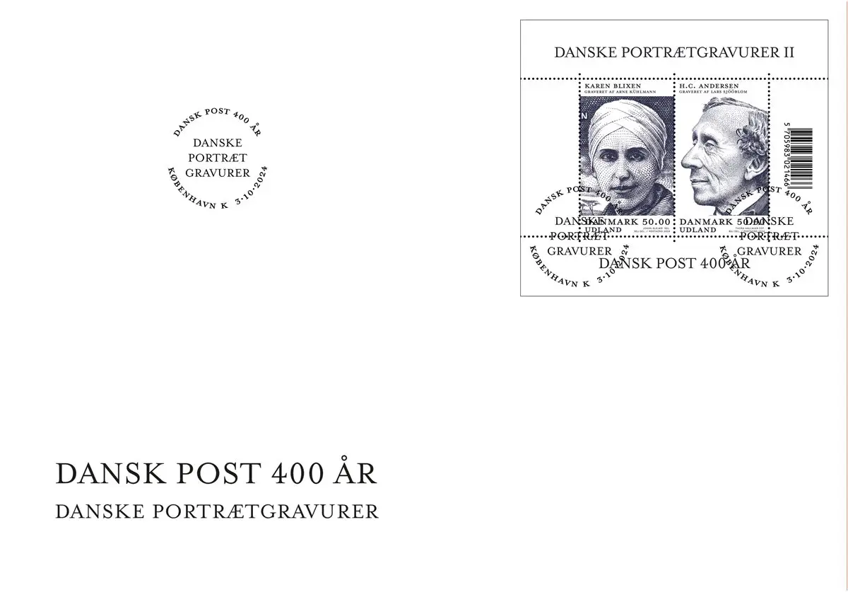 Danish portrait engravings FDC